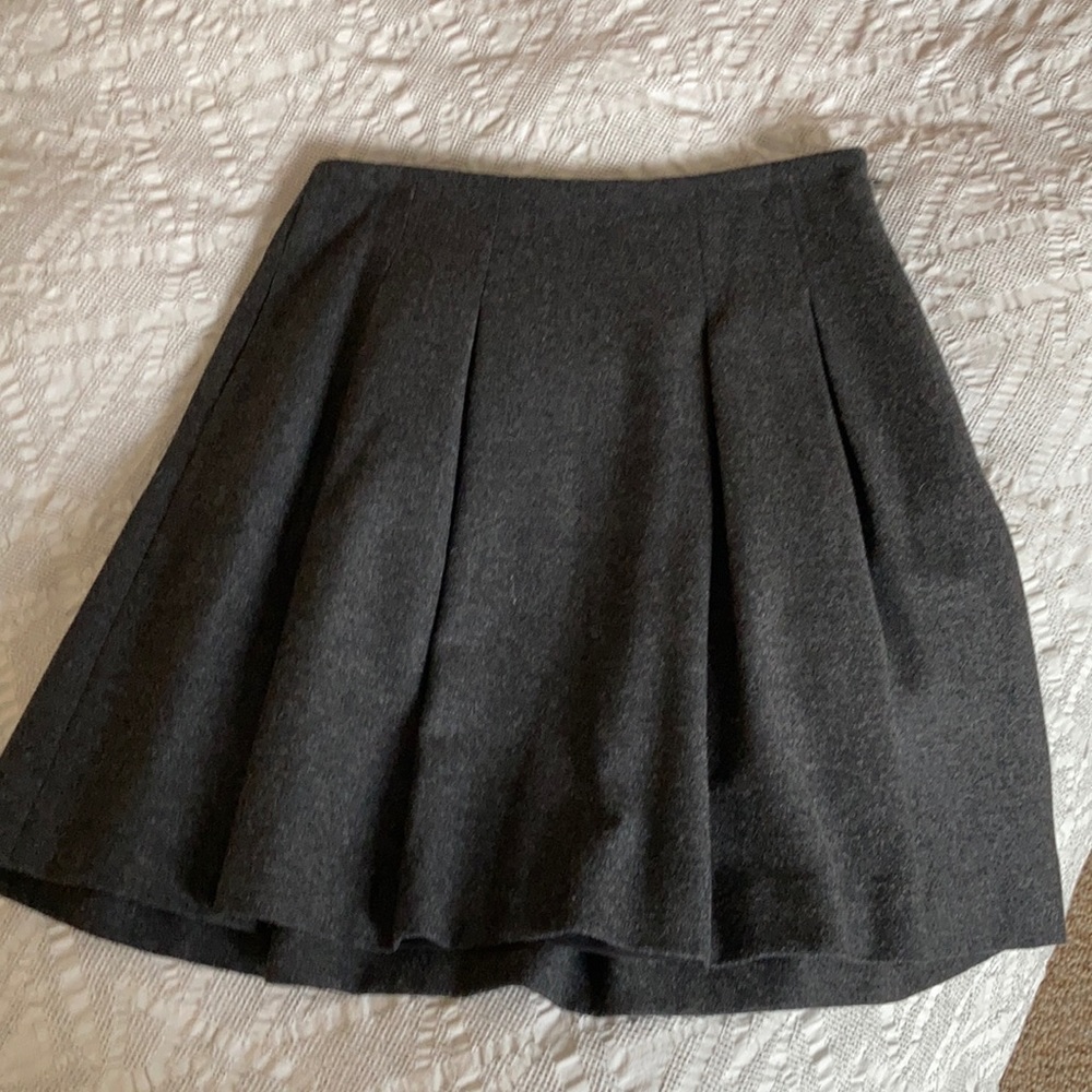 Felted dark grey wool skirt